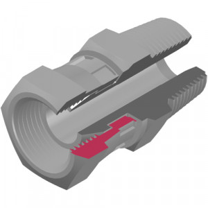 Adapteur inox Mâle Gaz cônique 3/4" x Femelle BSP 3/4" écrou tournant